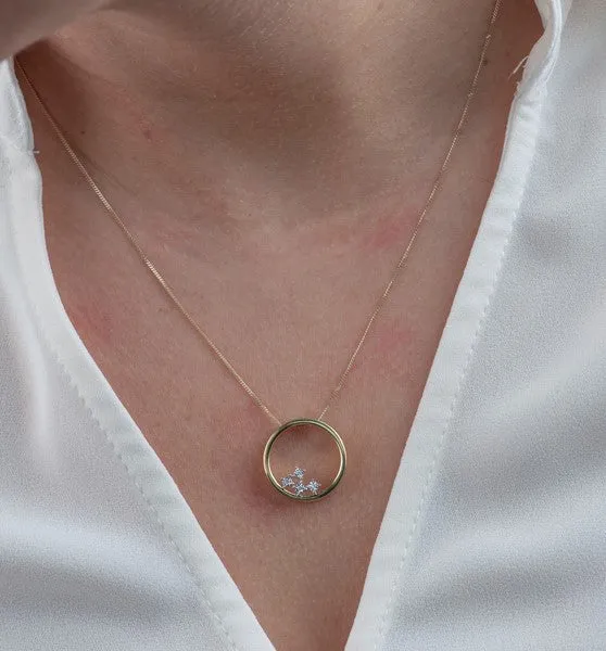 Independent Jewellers Necklaces 10kt Rose Gold Circle Diamond Pendant Independent Jewellers Necklaces 10kt Rose Gold Circle Diamond Pendant