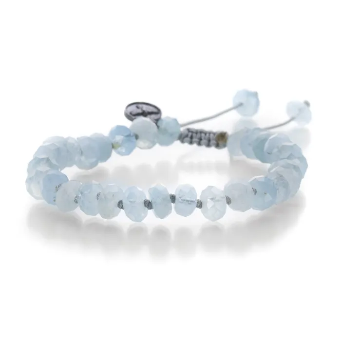 Joseph Brooks Bracelets 8mm Faceted Circle Aquamarine Bracelet