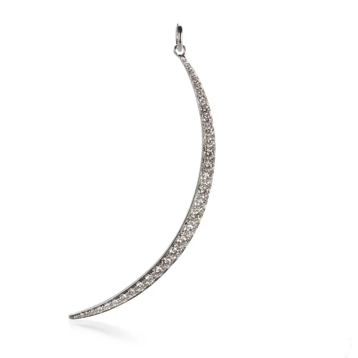 Julez Bryant Necklaces Vimi Skinny Moon Pendant with Diamonds