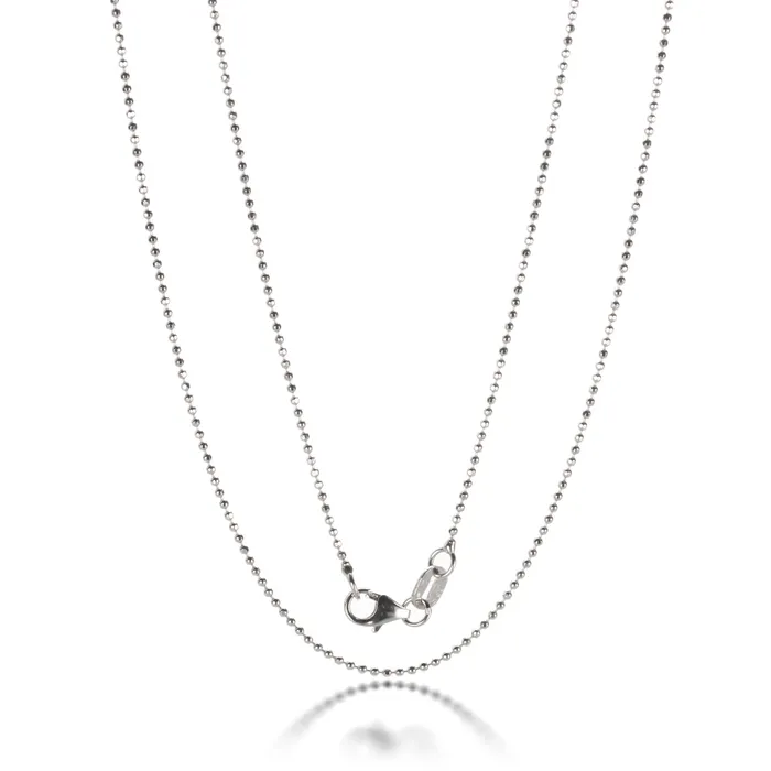 Julez Bryant Necklaces White Gold 1mm Ball Chain 16