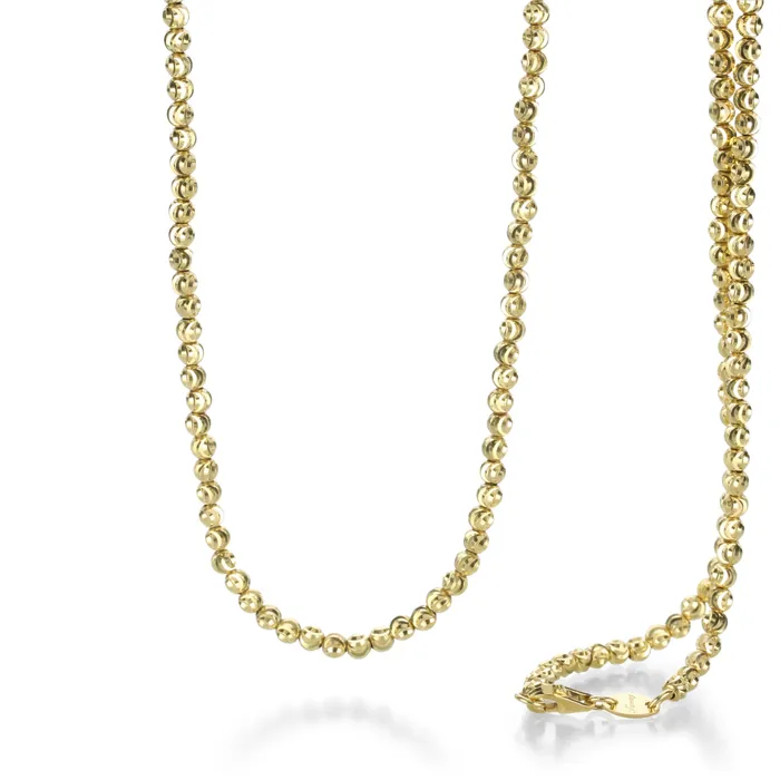 Julez Bryant Necklaces Yellow Gold 25mm Moon Cut Beaded Chain 20