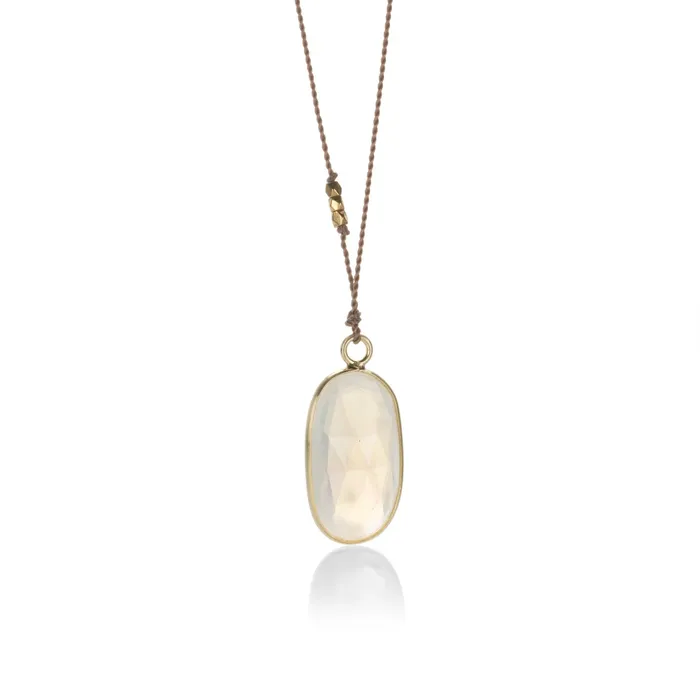 Margaret Solow Necklaces Long Oval Opal Necklace