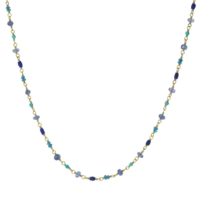 Mixed Blue Spun Sugar Necklace Mallary Marks Necklaces