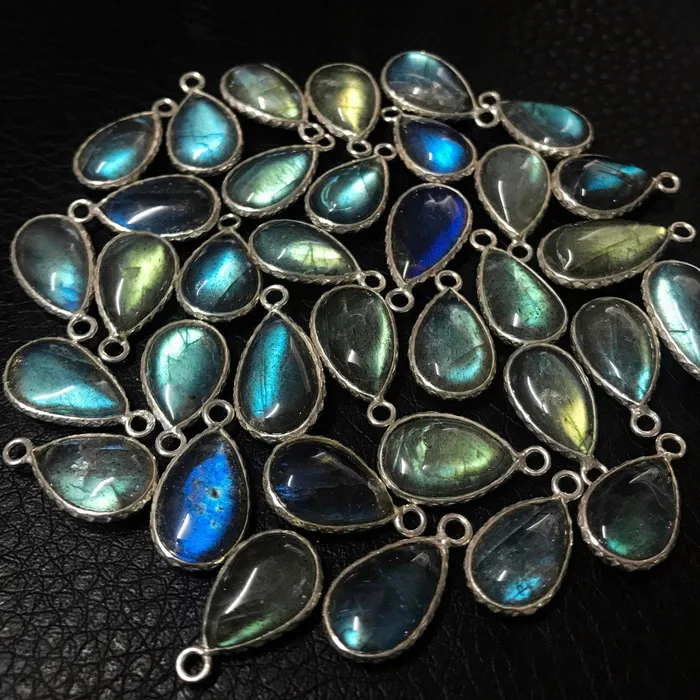 Necklaces Beads Supplies USA Labradorite 925 Sterling Silver Fancy Pear Charm Pendant Bezel Finding 2pc 15mm Necklaces Beads Supplies USA Labradorite 925 Sterling Silver Fancy Pear Charm Pendant Bezel Finding 2pc 15mm