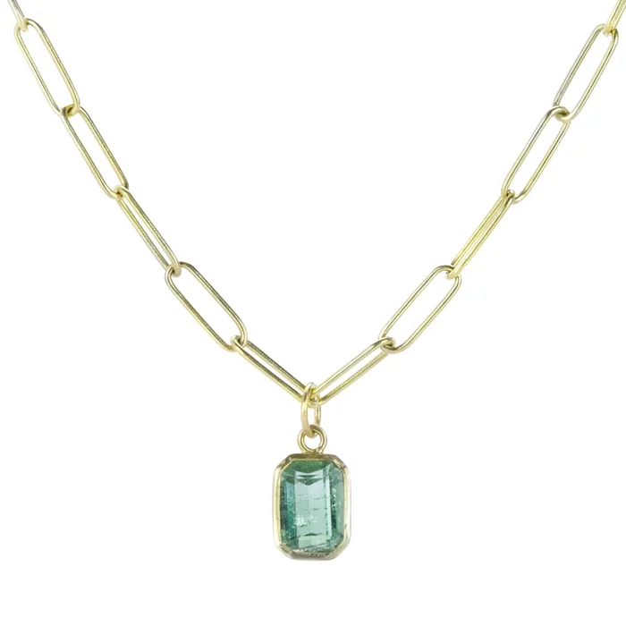 Necklaces Emerald Cut Tourmaline Pendant Pendant Only Maria Beaulieu