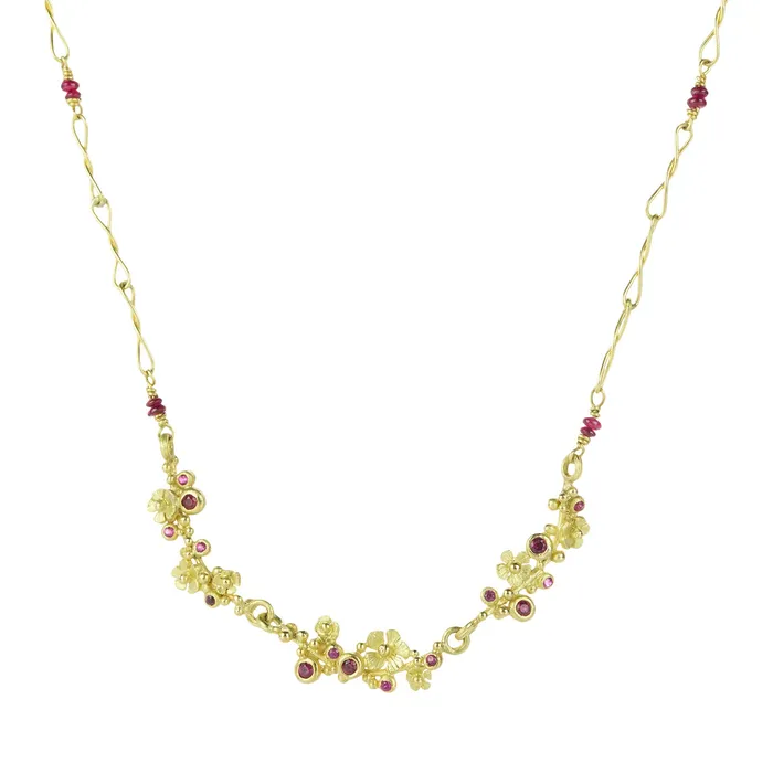 Necklaces Floral Ruby Chain Necklace Lene Vibe