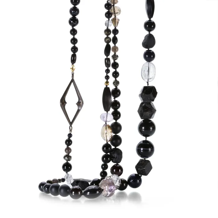 Necklaces Gabriella Kiss Bronze Story Necklace in Black Tones