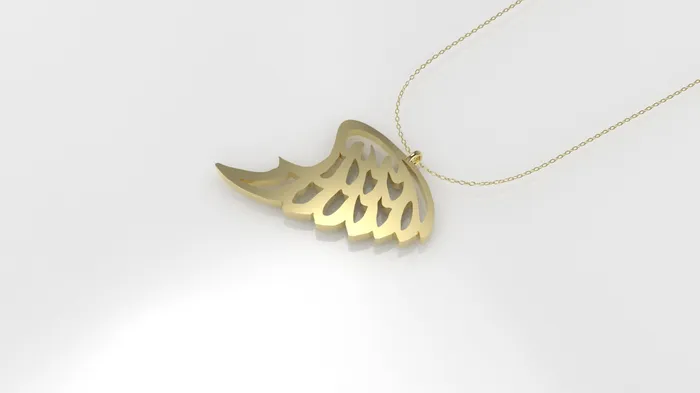 Necklaces JCM DESIGN JEWELRY 14K Pendant includes 18 inch chain angel wing style solid gold
