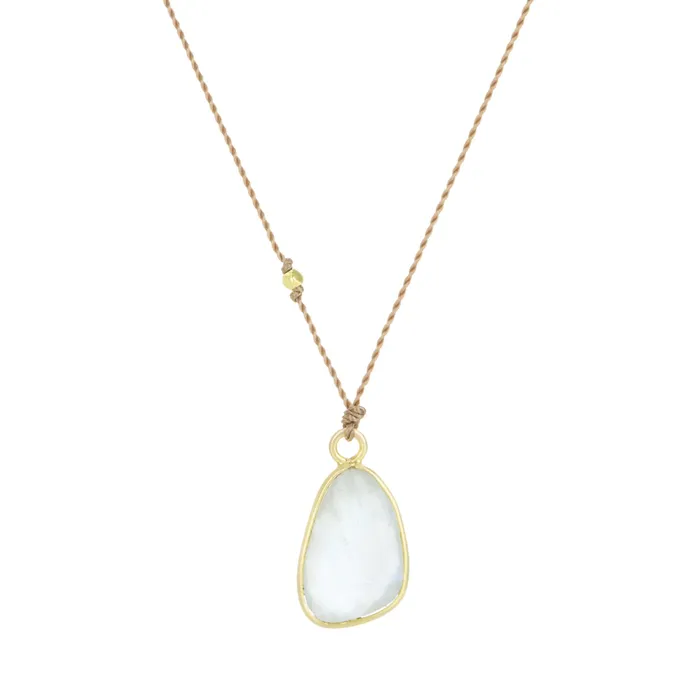 Necklaces Margaret Solow Asymmetrical Moonstone Pendant Necklace