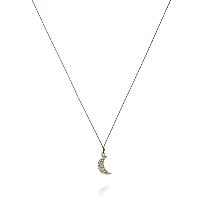 Necklaces Margaret Solow Pave Diamond Moon Necklace Necklaces Margaret Solow Pave Diamond Moon Necklace