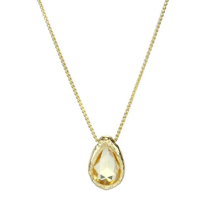 Necklaces Page Sargisson Rose Cut Yellow Sapphire Pendant Necklace