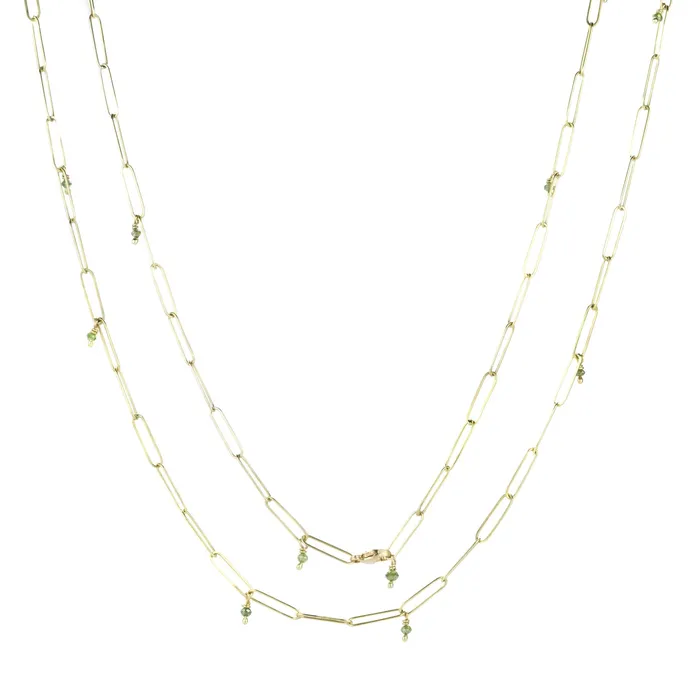 Necklaces Popsicle Necklace with Green Diamonds Lene Vibe