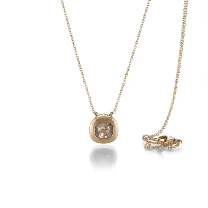 Nicole Landaw Square Rose Cut Diamond Necklace Necklaces