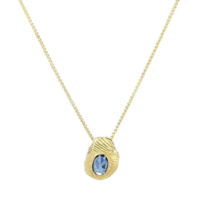 Page Sargisson Necklaces Denim Blue Oval Sapphire Pendant Necklace