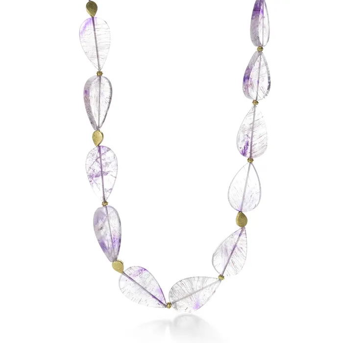 Pear Shaped Quartz and Amethyst Necklace Barbara Heinrich Necklaces