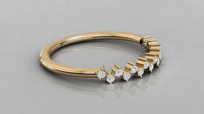 Rings Jalvi Co Brilliant Diamond Band in 14k Gold Cluster Diamond Ring Gold Band White Diamond Ring Diamond Wedding Band