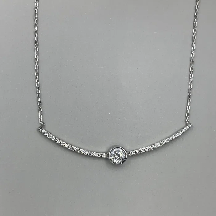 Sterling Silver Italian CZ Necklace Sophiareneboutique Necklaces