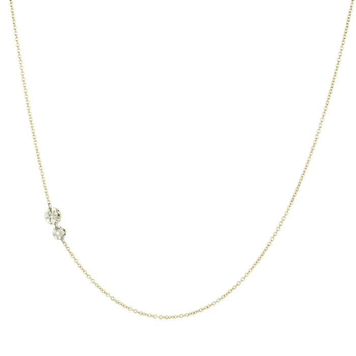 Todd Pownell Necklaces Offset Round Diamond Necklace