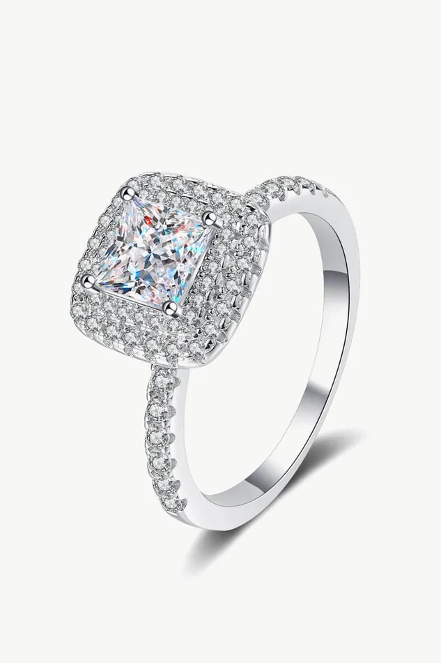 Trendsi Rings Sterling Silver 1 Carat Moissanite Ring