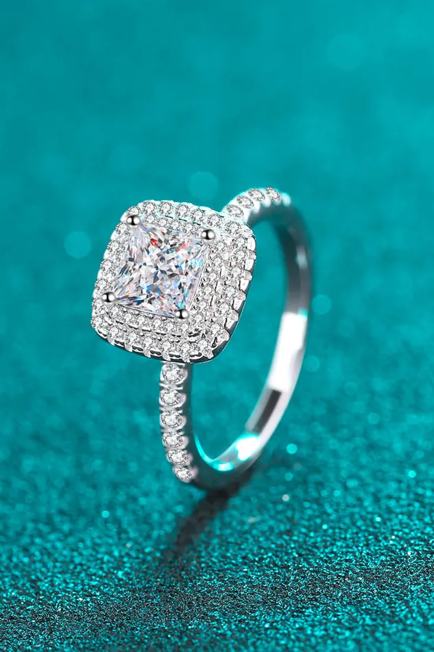 Trendsi Rings Sterling Silver 1 Carat Moissanite Ring