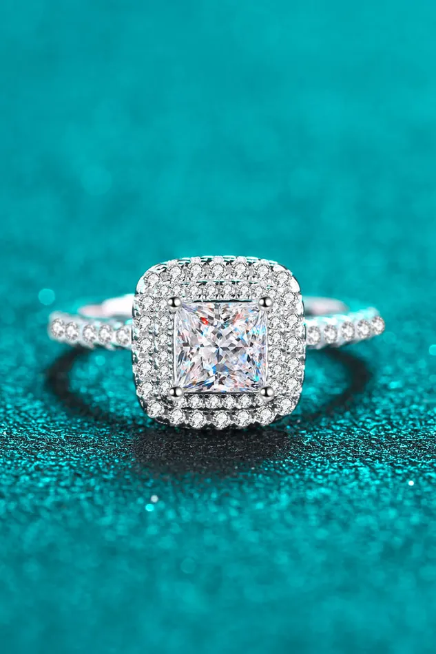 Trendsi Rings Sterling Silver 1 Carat Moissanite Ring