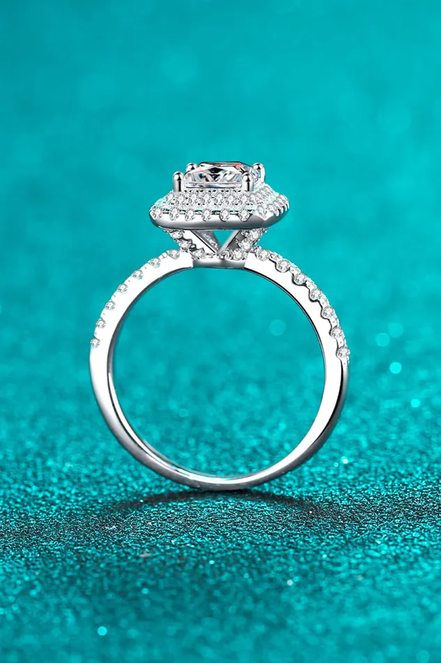 Trendsi Rings Sterling Silver 1 Carat Moissanite Ring
