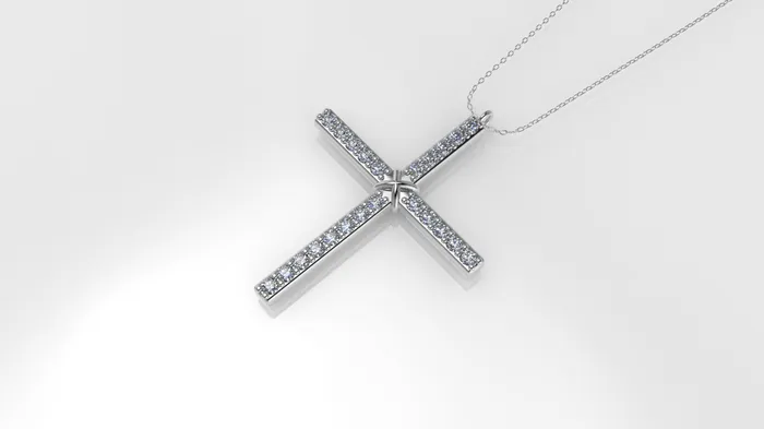 Yellow Gold Pendant with 23 Diamond 12mm VS1 each Cross Only Pendant JCM DESIGN JEWELRY Necklaces