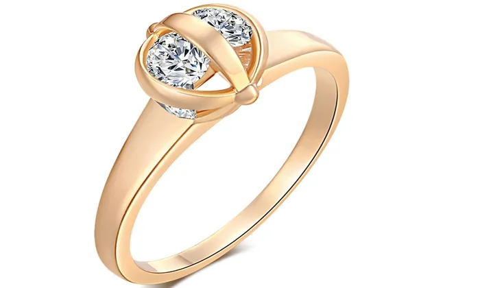 AAA Zircon TwoTone White Gold Plated Wedding Ring 678 sparklingselections Rings