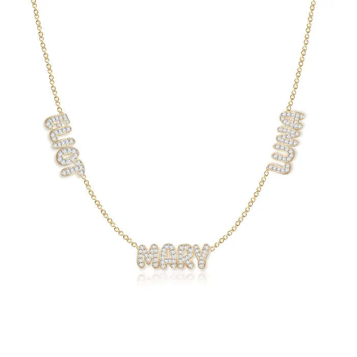 Alev Collection Multiple Diamond Names Necklace Necklaces