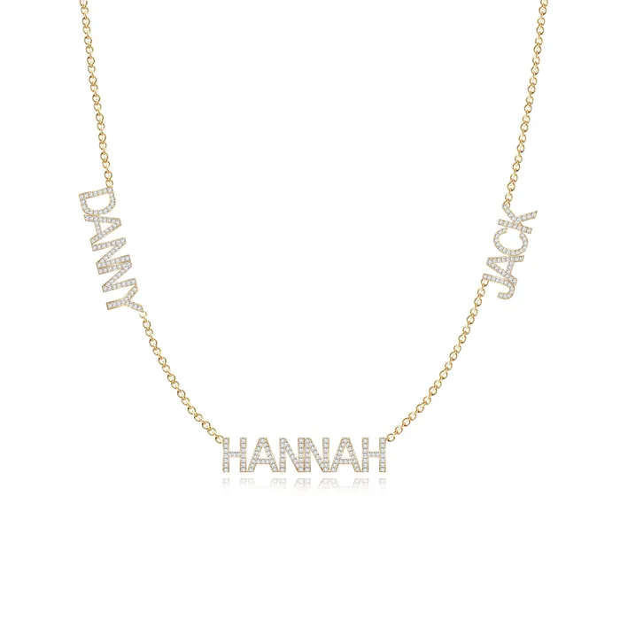 Alev Collection Multiple Diamond Names Necklace Necklaces