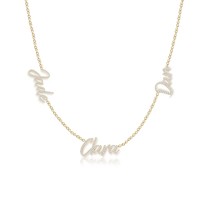 Alev Collection Multiple Diamond Names Necklace Necklaces