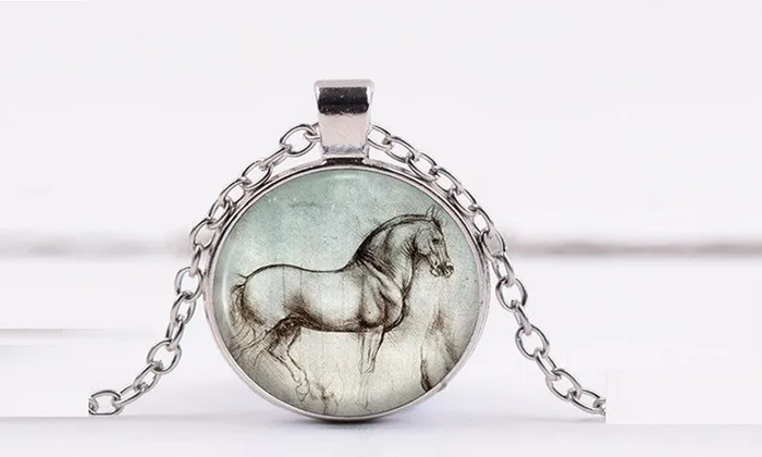 Creative Glass Horse Pendant Necklace sparklingselections Necklaces