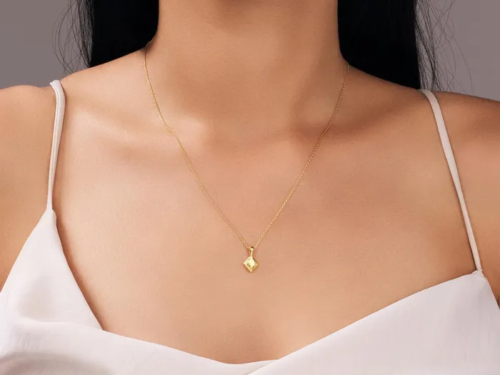 GG GOLD CLR Necklaces GURHAN Spell Gold Pendant Necklace 9mm Kite Shape