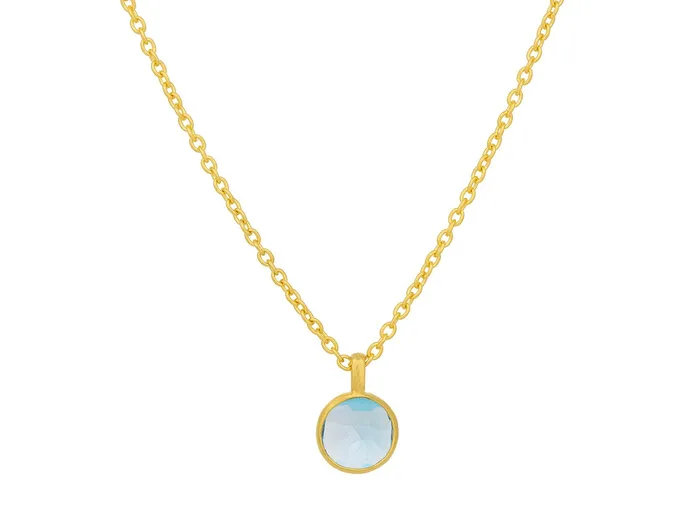 GG GOLD OOAK GURHAN Elements Gold Topaz Pendant Necklace 8mm Round Necklaces GG GOLD OOAK GURHAN Elements Gold Topaz Pendant Necklace 8mm Round Necklaces