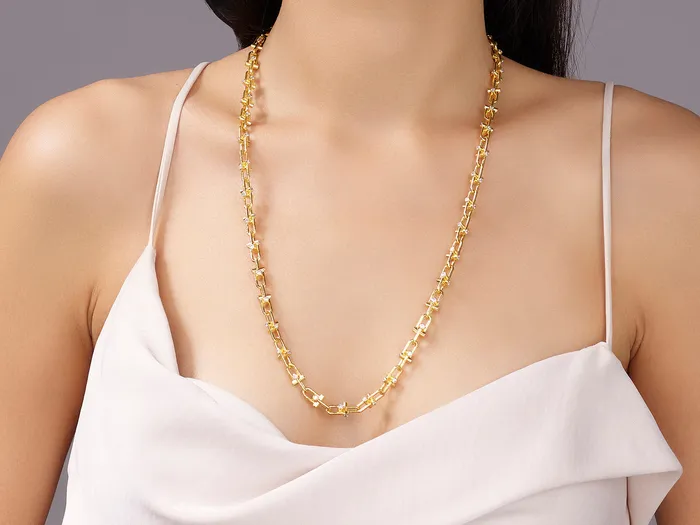 GURHAN Pointelle Gold Diamond Link Short Necklace Interlocking UShaped Links 24 GG GOLD NEW Necklaces GURHAN Pointelle Gold Diamond Link Short Necklace Interlocking UShaped Links 24 GG GOLD NEW Necklaces