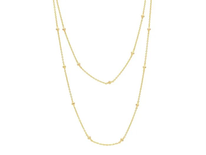 GURHAN Spell Gold Station Long Necklace Thin Chain Diamond GG GOLD TRAD Necklaces GURHAN Spell Gold Station Long Necklace Thin Chain Diamond GG GOLD TRAD Necklaces