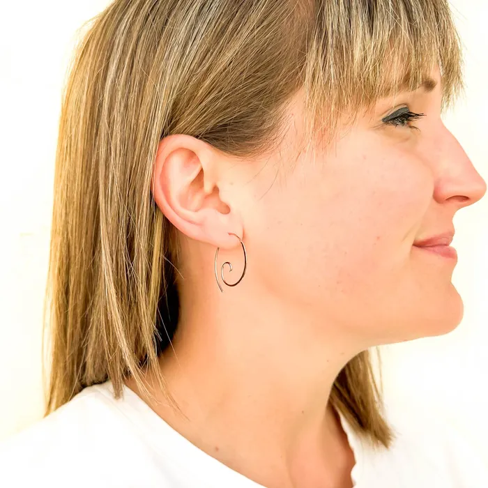 Hoops By Hand Thick Hammered Spiral Hoop Earrings Earrings