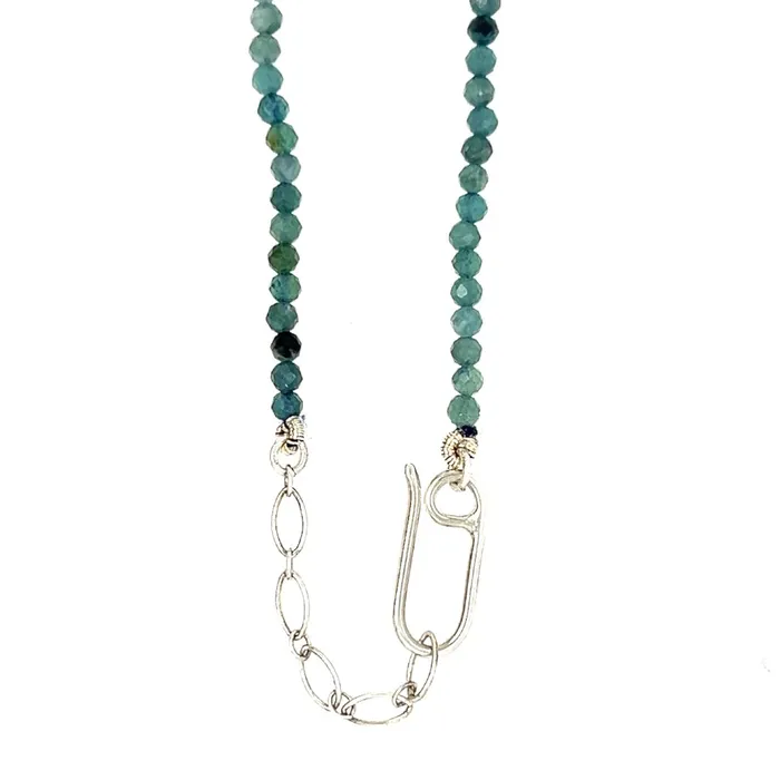 Keshi Pearl with Blue Tourmaline Beaded Necklace Emily Amey Jewelry Necklaces