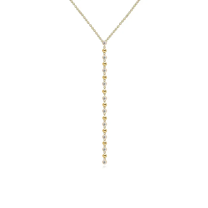 Necklaces Alev Jewelry Gold and Diamonds Balls Lariat Drop Necklace