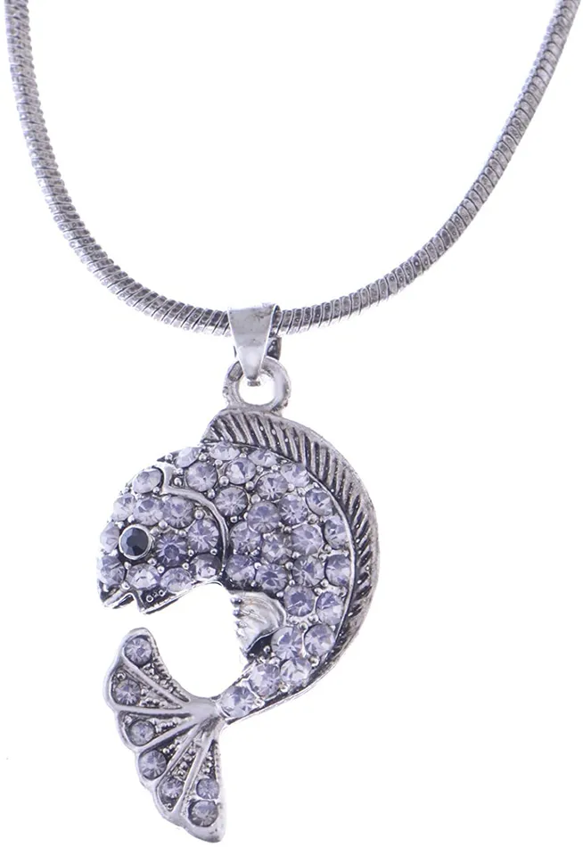 Necklaces Antique Fish Pendants Necklace For Women Colored Rhinestone Crystal Necklace Jewelry sparklingselections Necklaces Antique Fish Pendants Necklace For Women Colored Rhinestone Crystal Necklace Jewelry sparklingselections