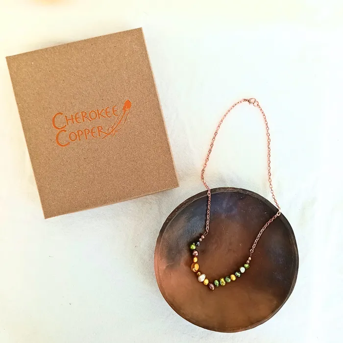 Necklaces Cherokee Copper Three Sisters Pearl Necklace