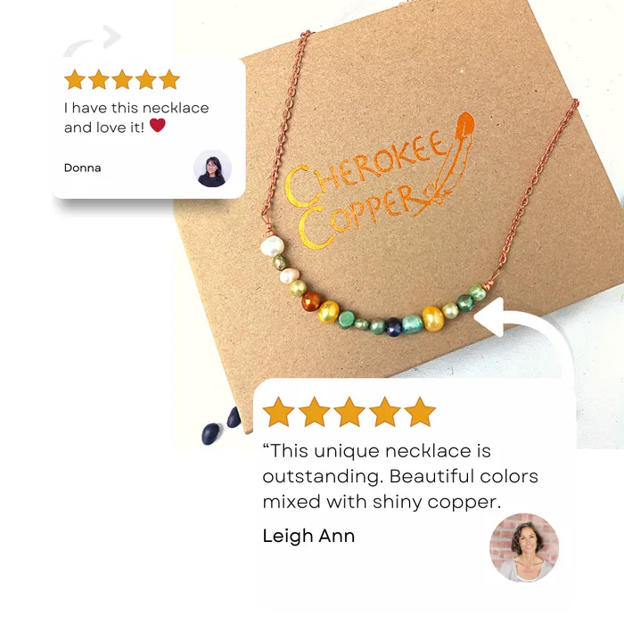 Necklaces Cherokee Copper Three Sisters Pearl Necklace