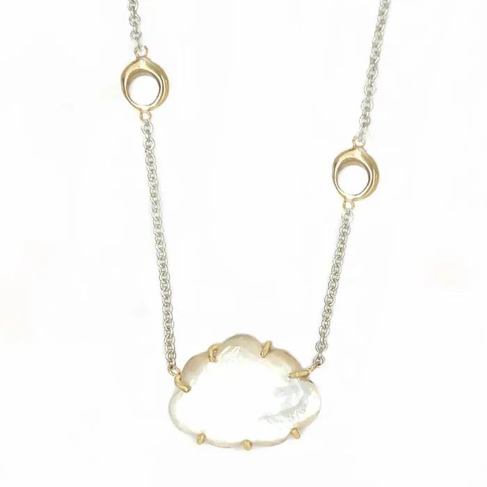 Necklaces Emily Amey Jewelry Mother of Pearl Cloud necklace in 14k and sterling silver Necklaces Emily Amey Jewelry Mother of Pearl Cloud necklace in 14k and sterling silver
