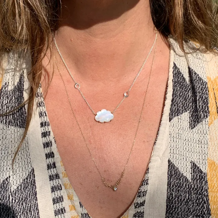 Necklaces Emily Amey Jewelry Mother of Pearl Cloud necklace in 14k and sterling silver