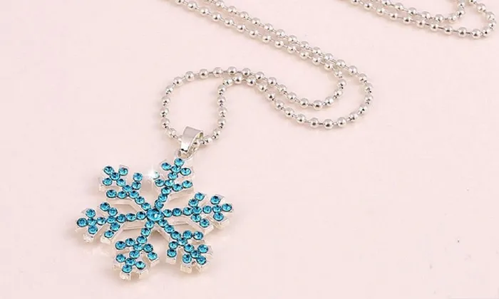 Necklaces Fashion Blue Color Crystal Snowflake Flower Pendant Necklace sparklingselections Necklaces Fashion Blue Color Crystal Snowflake Flower Pendant Necklace sparklingselections