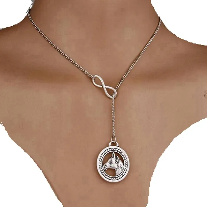 Necklaces Infinite Symbol Horse Head Pendant Necklace For Women sparklingselections Necklaces Infinite Symbol Horse Head Pendant Necklace For Women sparklingselections