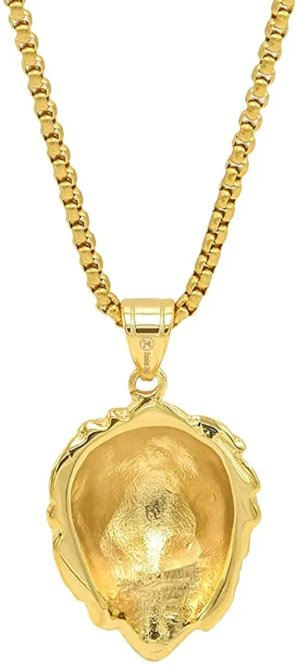 Necklaces New Top Quality Mens Gold Flat Chain Lion Head Pendant Necklace Hip Hop Casual Fashion Necklace Jewelry sparklingselections