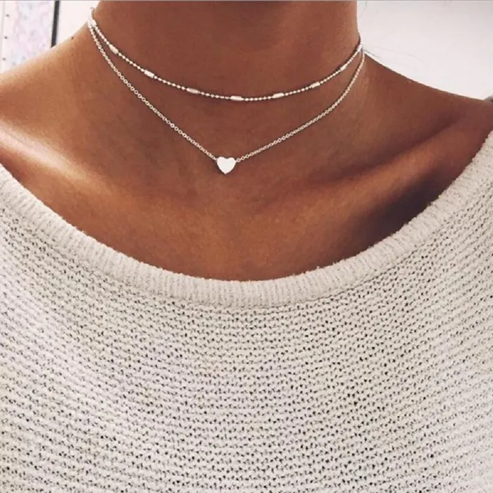 Necklaces sparklingselections Double Horn Heart Peandant Necklace For Women Necklaces sparklingselections Double Horn Heart Peandant Necklace For Women
