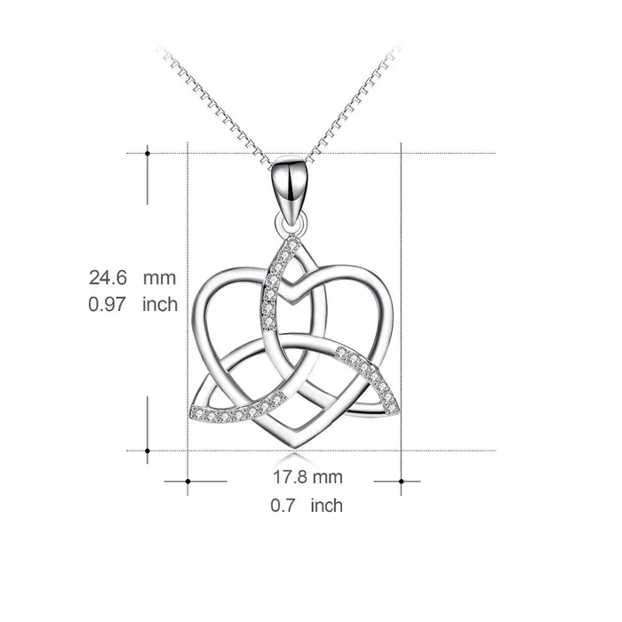 Necklaces sparklingselections Love Heart Celtic Knot Cross Pendant Necklace Necklaces sparklingselections Love Heart Celtic Knot Cross Pendant Necklace
