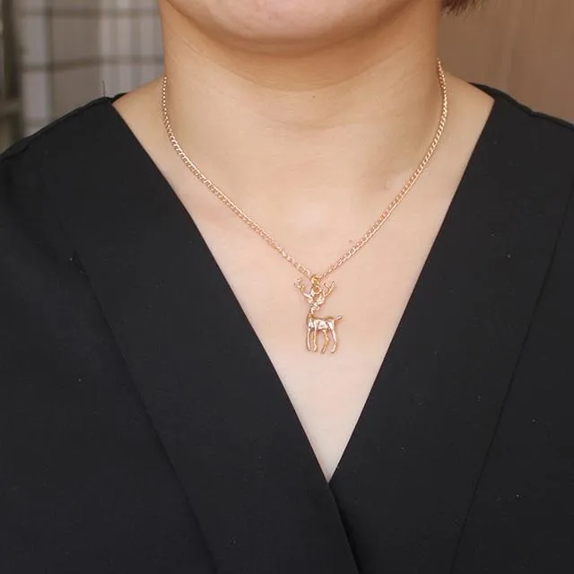 Necklaces sparklingselections New Womens Gold Jewelry Deer Pendant 16 Short Necklace Necklaces sparklingselections New Womens Gold Jewelry Deer Pendant 16 Short Necklace